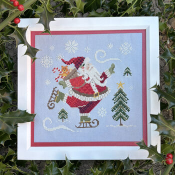 Skating Santa Modern Cross Stitch Kit, 4 of 5