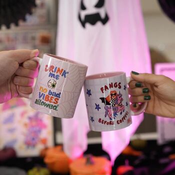 Fangs Before Coffee Mug – Funny Halloween Cup, 6 of 10