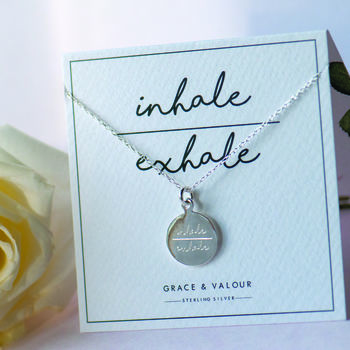 Inhale Exhale Sterling Silver Necklace, 5 of 12