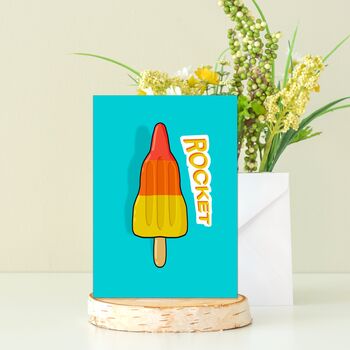 Retro Rocket Ice Lolly Birthday Card, 2 of 3