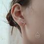 Sterling Silver Aurora Ab Cz Droplet Stud Earrings, thumbnail 3 of 11