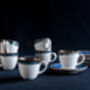 Navy Set Of Six Porcelain Espresso Cup And Saucer, thumbnail 11 of 12
