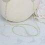 Pale Green Prehnite Long Beaded Necklace With Sterling Silver, thumbnail 5 of 9