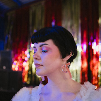 Pink Bow And Hand Beaded Hoop Earrings, 2 of 4