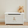 Personalised Biscuit Bear White Toy Box, thumbnail 1 of 4