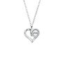 Double Heart Silver Pendant Necklace, thumbnail 2 of 4