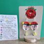 Festive Painted Father Christmas Earrings With Stand, thumbnail 1 of 12