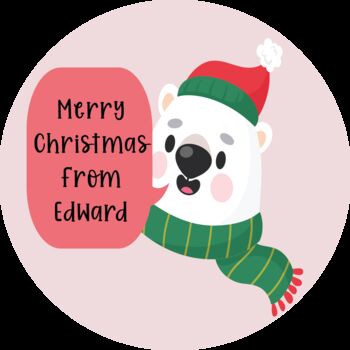 Personalised 'Merry Xmas' Polar Bear Small Lollipops, 2 of 4