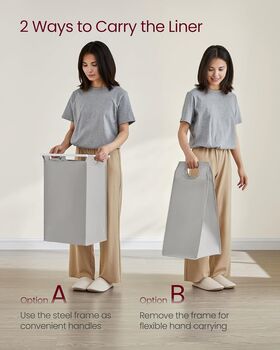 Multi Compartment Laundry Hamper With Removable Bags, 6 of 9