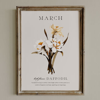 Birth Flower Wall Print 'Daffodil' For March, 8 of 9
