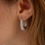 Elliptical Oval Chunky Hoop Sterling Silver Earring, thumbnail 4 of 5