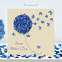 Butterfly And Blue Hydrangea Mother's Day Card, Not 3D, thumbnail 1 of 9