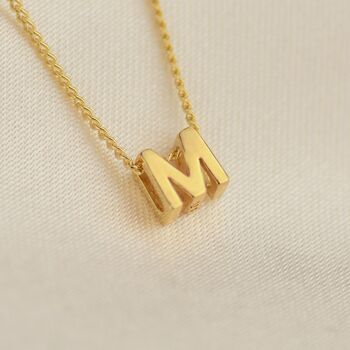 Personalised Gold Mini Slider Initial Charm Necklace, 3 of 7