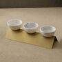 White Marble And Brass Tri Bowl Serving Set, thumbnail 1 of 4