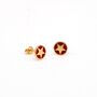 Cherry Red Star Enamel Earrings Gold Vermeil Plated, thumbnail 1 of 3