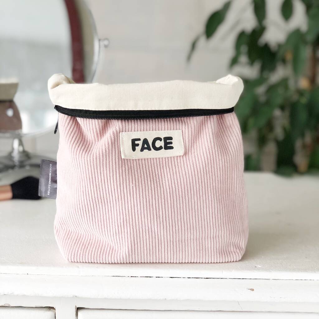 Pink Corduroy Face Makeup Bag By Kelly Connor Designs