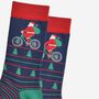 Men's Bamboo Socks Cycling Santa Claus, thumbnail 3 of 5