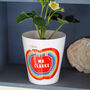 Personalised Apple. Worm And Rainbow Plant Pot: Best Teacher Gift, thumbnail 1 of 3