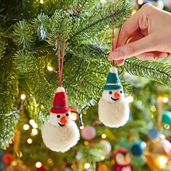 Felt Snowman Pom Pom Bauble, 2 of 4