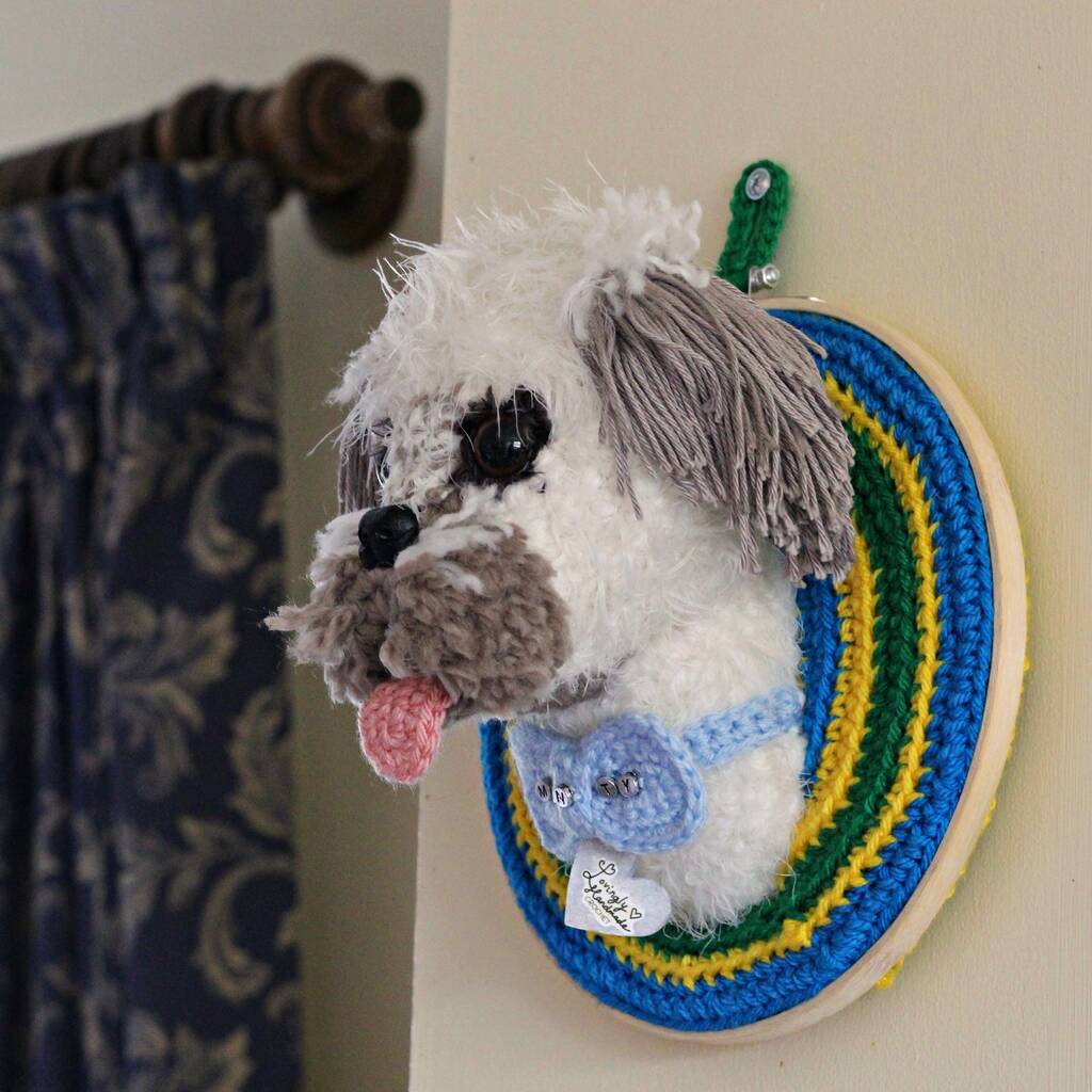Personalised Crocheted Dog Head Wall Hanging By Lovingly Handmade