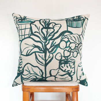 Houseplant Natural And Green Cushion, 6 of 8