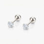 Gold Or Silver 3mm Solitaire Round Stone Earrings, thumbnail 2 of 5