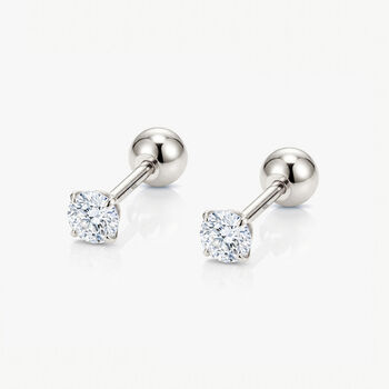 Gold Or Silver 3mm Solitaire Round Stone Earrings, 2 of 5