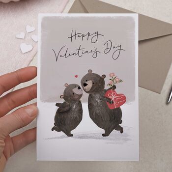 Cute Traditional Bear Valentines Day Card, 2 of 2