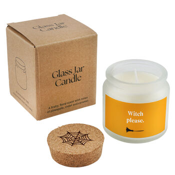 Clear Glass Jar Candle • 'Witch Please' • Halloween Candle • Scented Candle • Gift For Her • Gifts For Him • Autumnal Home Décor • Boxed, 3 of 3