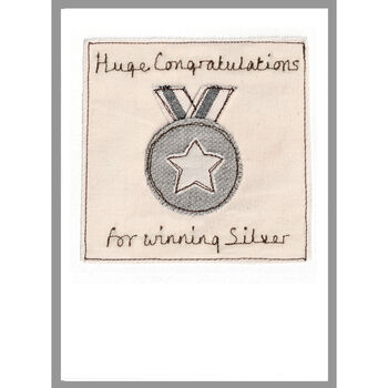 Personalised Silver Medal Congratulations Card, 6 of 10