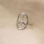 Organic Peace Symbol Hippie Ring In Silver Or Gold, thumbnail 3 of 6