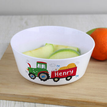 Personalised Tractor Plastic Bowl, 3 of 4