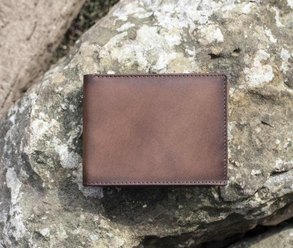 Personalised Brown English Leather Card Wallet Gift, 1 of 8