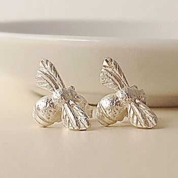 Sterling Silver Bee Earrings, 3 of 4