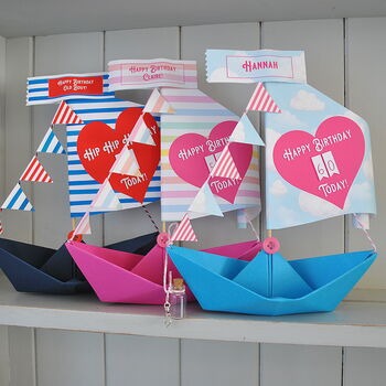 Personalised Heart Birthday Boat With Age, 10 of 12