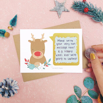 Personalised Reindeer Scratch Card, 4 of 10