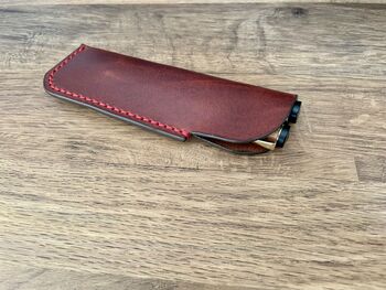 Brown Leather Pen Sleeve, Pen Case, 7 of 9