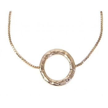 Small Hammered Halo Circle Necklace, 2 of 6