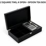 Tea Boxes Black Bamboo With High Quality Tins And Spoons, thumbnail 4 of 6