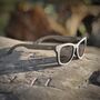 Boatmans Recycled Denim Frame And Grey Lens Sunglasses, thumbnail 6 of 7