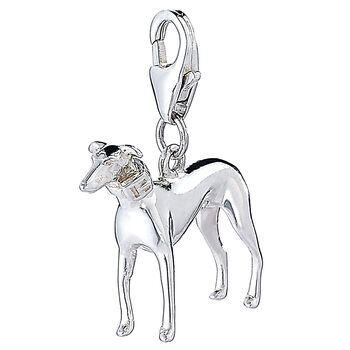 Greyhound Sterling Silver Jewellery Charm, 3 of 8