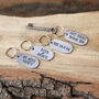 6th Anniversary Gift Custom Iron Keyring In Dog Tag Design, thumbnail 5 of 7