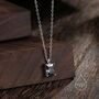 Sterling Silver Emerald Cut Cz Pendant Necklace, thumbnail 2 of 12