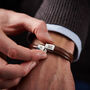 Personalised Three Year Anniversary Men's Leather And Steel Date Bracelet, thumbnail 2 of 6