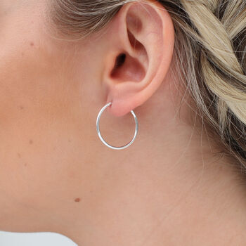 Sterling Silver Top Hinged Sleeper Style Hoop Earrings, 3 of 12