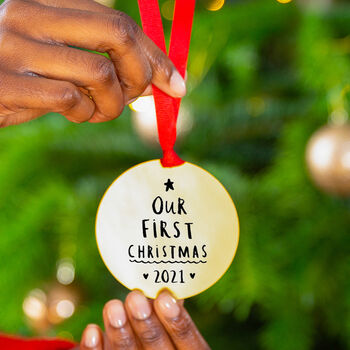 'Our First Christmas' Couples Christmas Decoration, 2 of 5