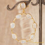 White Rainbow Moonstone Oval Gold Silver Stud Drop Earrings, thumbnail 6 of 9