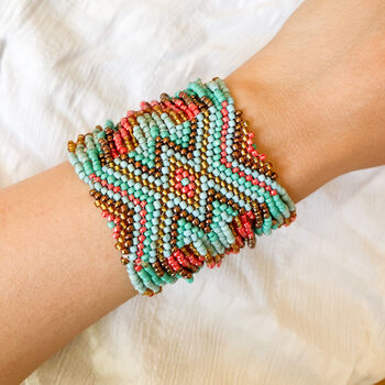 Statement Wide Seed Bead Bracelet, 2 of 8