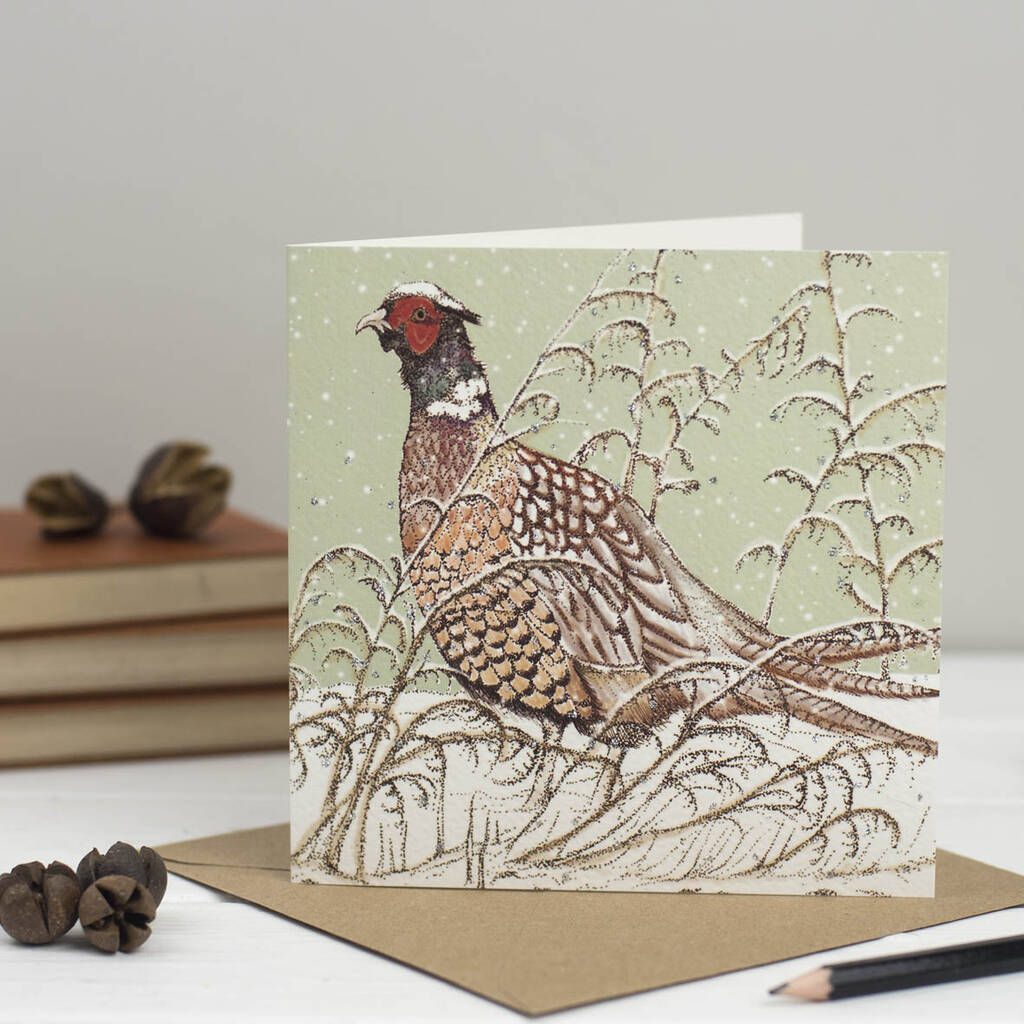 'Owls And Pheasants' Mixed Pack Of 10 Christmas Cards, 1 of 10