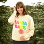Neon Rainbow Santa Baby Christmas Sweatshirt Jumper, thumbnail 3 of 6